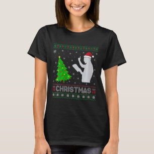 Camiseta Womens Preacher Xmas Tree Lighting Feia Natal