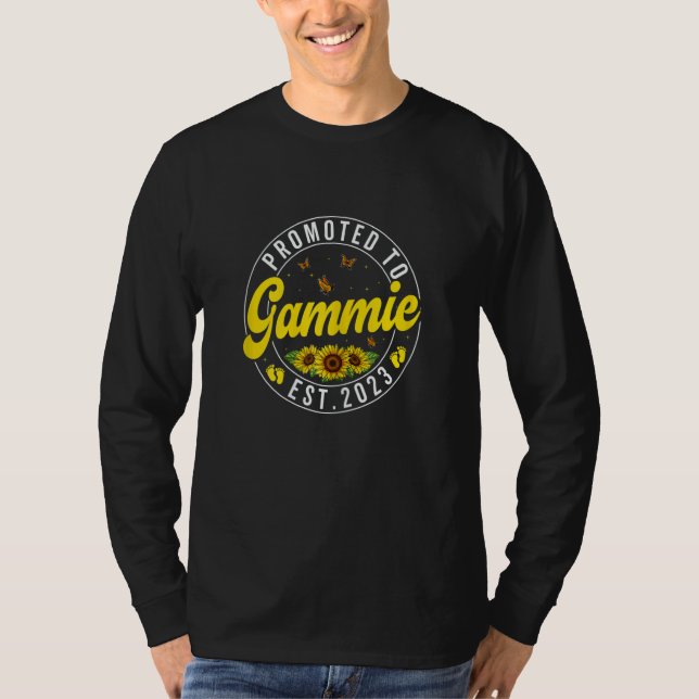 Camiseta Womens Promoted To Gammie 2023 Sunflower Pregnancy (Frente)