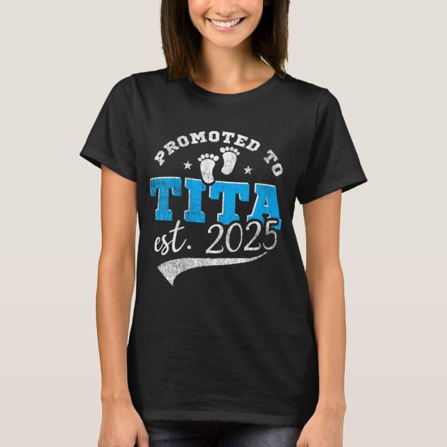 Camiseta Womens Promoted To Tita 2025 New Filino Aunt Vinta (Frente)