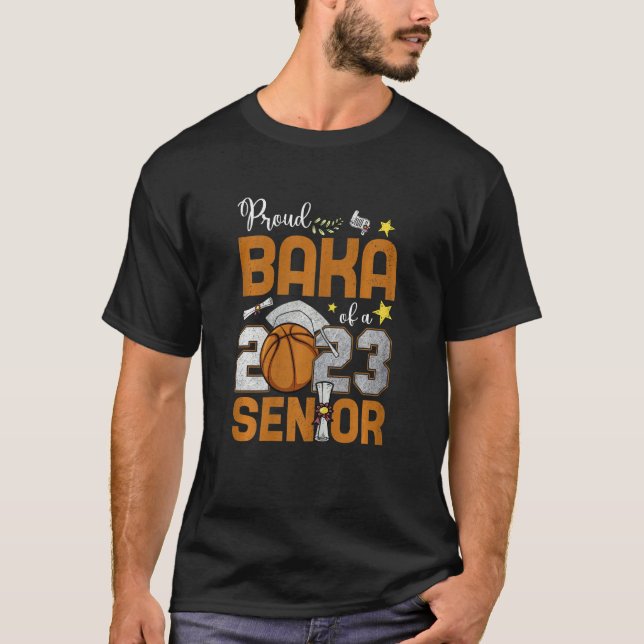 Camiseta Womens Proud Baka Of A 2023 Senior Basketball Grad (Frente)