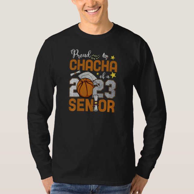 Camiseta Womens Proud Chacha Of A 2023 Senior Basketball Gr (Frente)