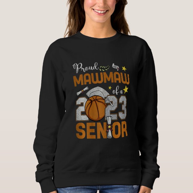 Camiseta Womens Proud Mawmaw Of A 2023 Senior Basketball Gr (Frente)