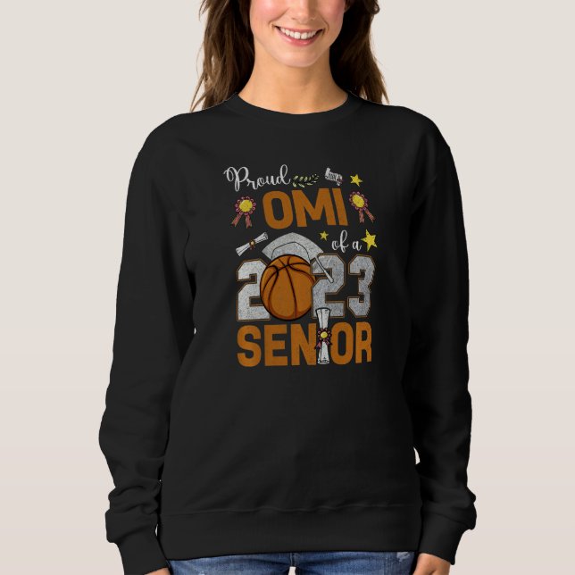 Camiseta Womens Proud Omi Of A 2023 Senior Basketball Gradu (Frente)