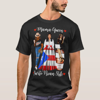 Camiseta Womens Puerto Rican Mama Queen Puerto Rico Mother
