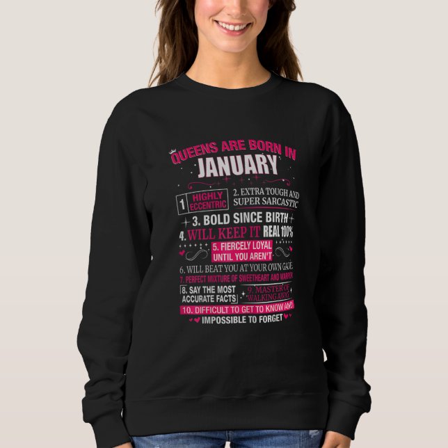 Camiseta Womens Queens Are Born In January (Frente)
