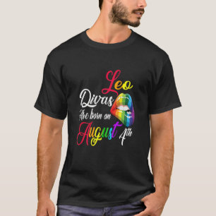 Camiseta Womens Rainbow Lábios Divas São Nasceres Em 4 De A