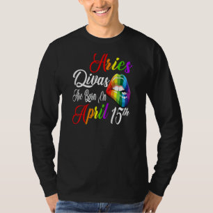 Camiseta Womens Rainbow Lábios Divas São Nasceres No 15 De