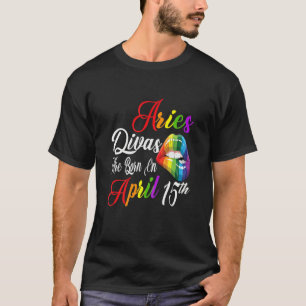 Camiseta Womens Rainbow Lábios Divas São Nasceres No 15 De