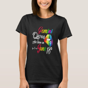 Camiseta Womens Rainbow Lip Divas São Nasceres Em 18 De Jun