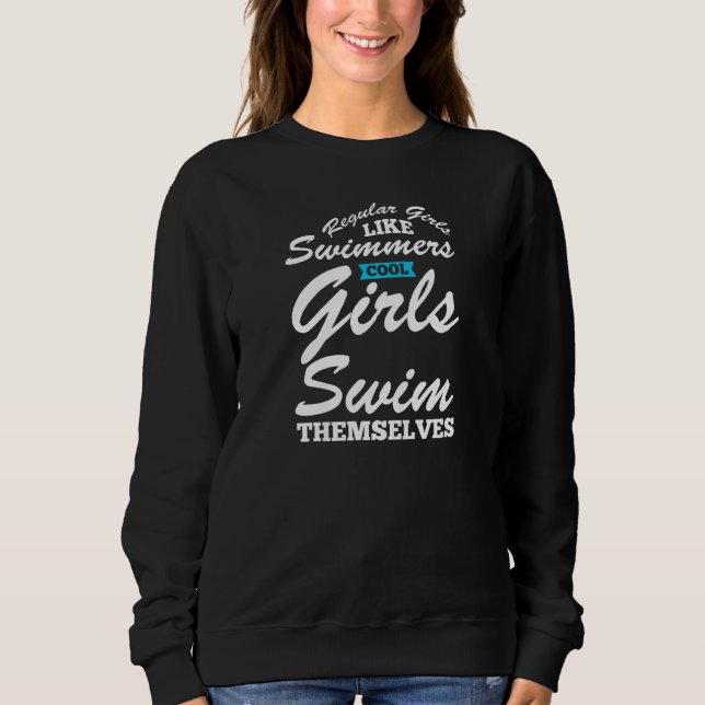 Camiseta Womens regular girls like swimming cool girl swim  (Frente)