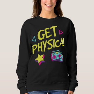 Camiseta Womens Retro Get Physical Workout Gym Tee Rad anos