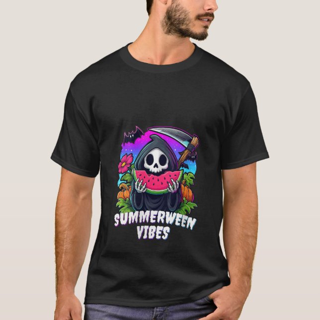 Camiseta Womens Retro Ghost Summerbetween Vibes Watermelon  (Frente)