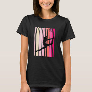 Camiseta Womens Retro Gymnastics 14 14 Quarto Aniversário