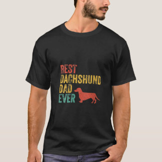 Camiseta Womens Retro Melhor Pai De Dachshund Já Pai Cão Lo