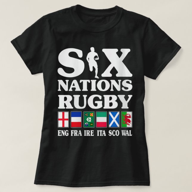 Camiseta Womens Rugby 6 Nações Inglaterra França Irlanda (Frente do Design)