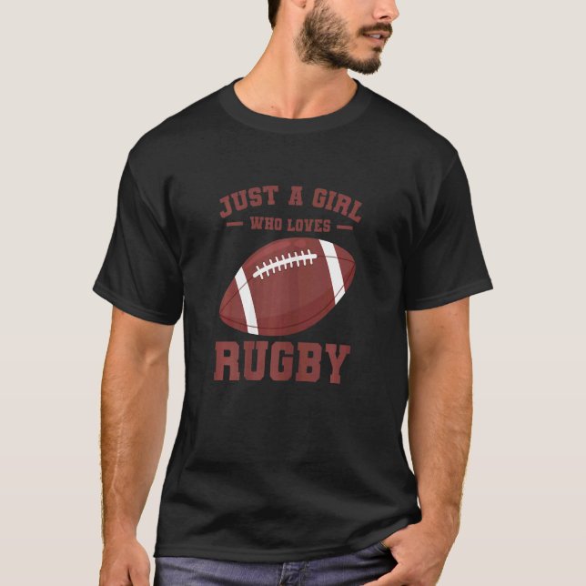 Camiseta Womens Rugby Player   Rugbys Just A Girl Who Loves (Frente)