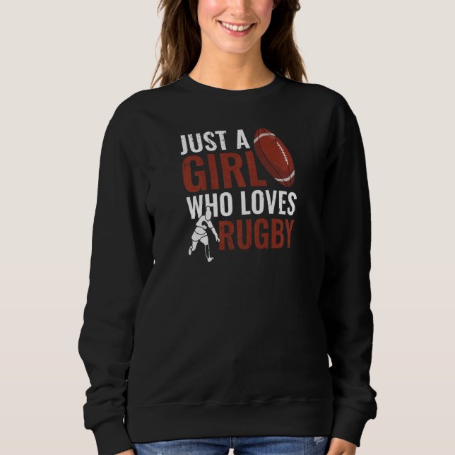 Camiseta Womens  Rugbys Just A Girl Who Loves Rugby Rugger  (Frente)
