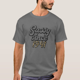 Camiseta Womens Sassy Since 1941 Leopard Happy 81St Birthda