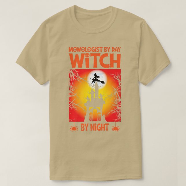 Camiseta Womens Scary spooky Halloween witch haunted castle (Frente do Design)