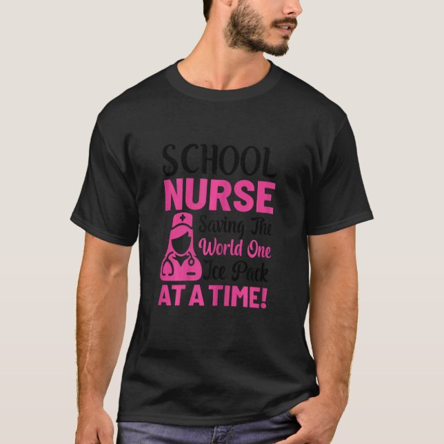 Camiseta Womens School Nurse Saving The World One Ice Pack  (Frente)