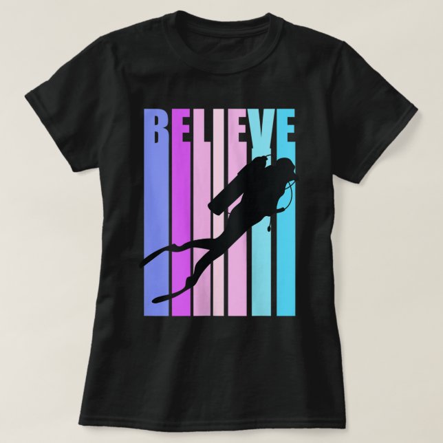 Camiseta Womens Scuba Diver Dive Deep Sea Div (Frente do Design)