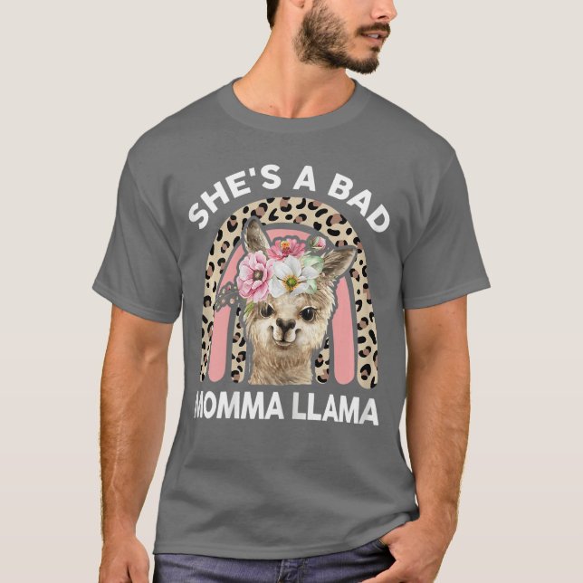 Camiseta Womens Shes a Bad Momma Llama Mothers Day Gifts Ma (Frente)