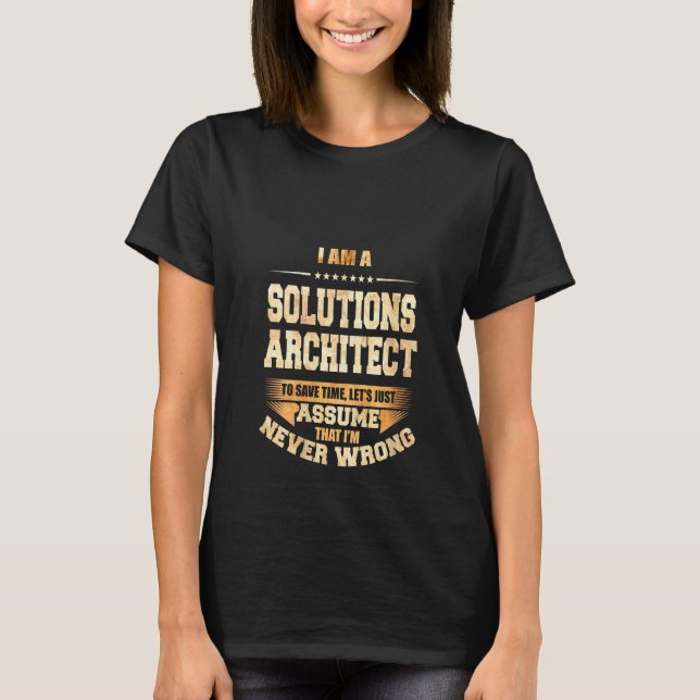 Camiseta Womens Solutions Architect para economizar tempo E (Frente)