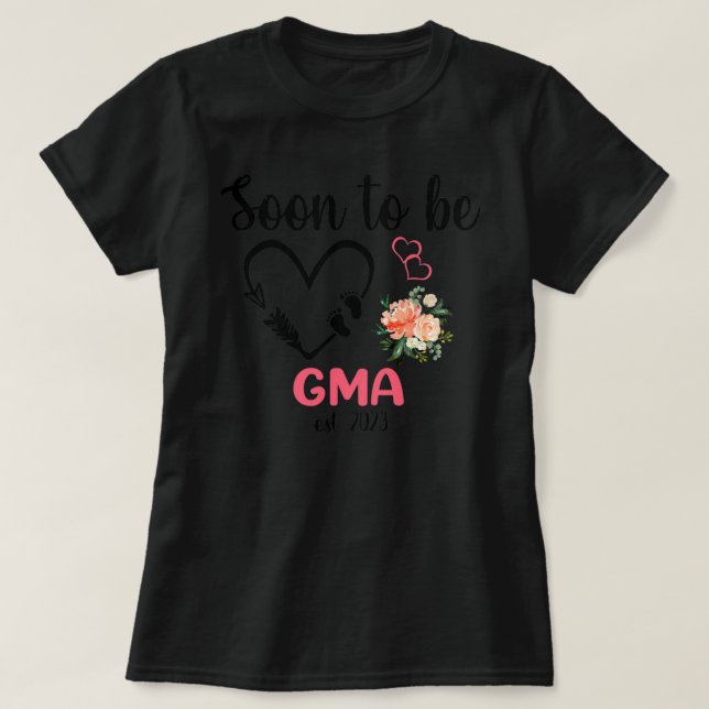 Camiseta Womens Soon to be Gma 2023 Mother's Day First (Frente do Design)