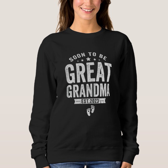 Camiseta Womens Soon to be Great Grandma 2023 Mothers Day F (Frente)