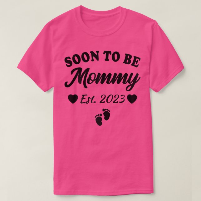 Camiseta Womens Soon To Be Mommy 2023 Mom Pregnancy Announc (Frente do Design)