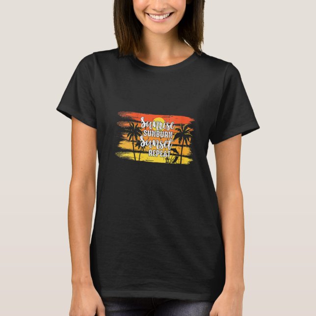 Camiseta Womens Summer, Praia, Férias e Sunrise S (Frente)