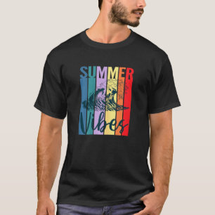 Camiseta Womens Summer Vibes Retro Vintage Sunset Ocean Wav