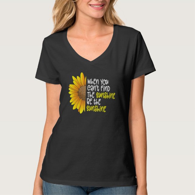Camiseta Women's Sunflower Graphic Be The Sunshine Positivi (Frente)