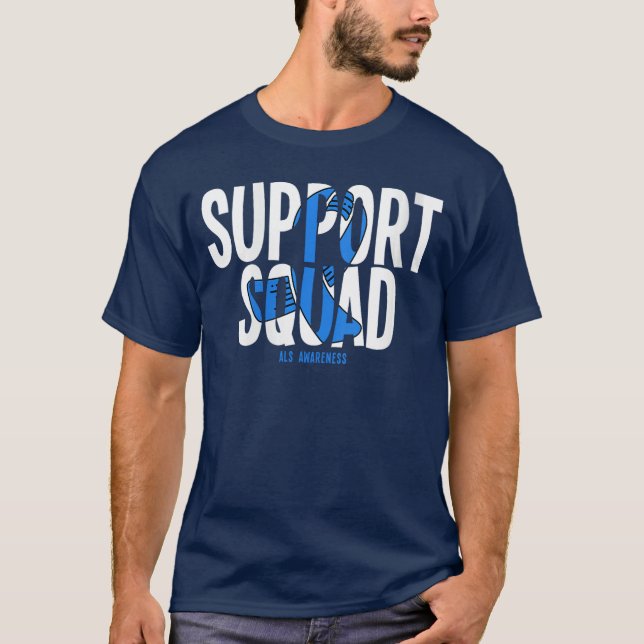 Camiseta Womens Support Squad ALS Awareness VNeck (Frente)