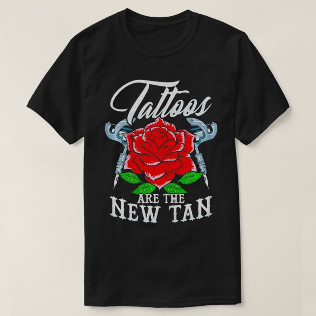 Camiseta Womens Tattoo Art Artist Rosa Tattoos são os novos (Frente do Design)