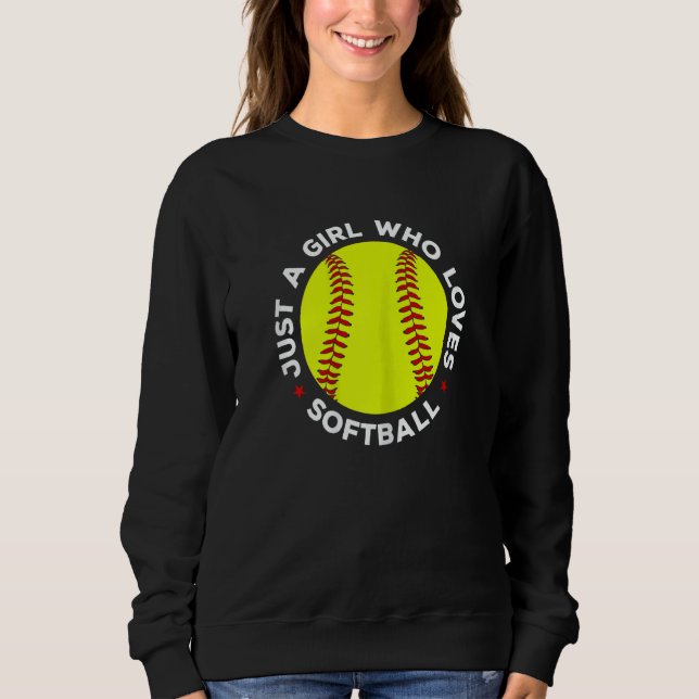 Camiseta Womens Teen Girls Softball Just A Girl Who Loves S (Frente)