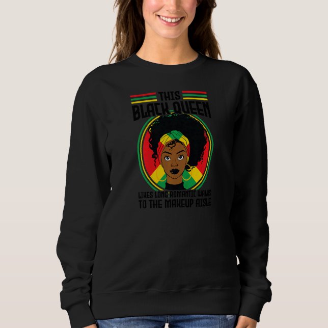 Camiseta Womens This Black Queen likes romantic walks Black (Frente)