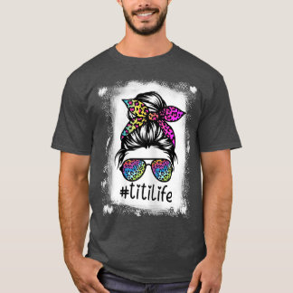 Camiseta Womens Titi Life Bleached TitiLife Tie Dye Lepard