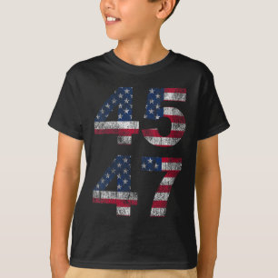 Camiseta Womens Trump 45 47 2024 Presidente Vintage Distres