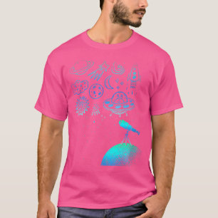 Camiseta Womens Ufo Rocketship Planets Telescope Moon