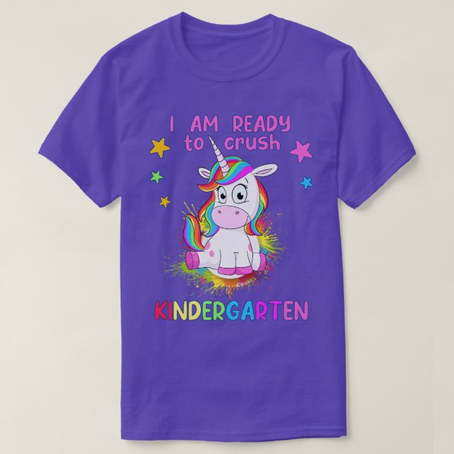 Camiseta Womens unicorn kindergarten school girls Here I co (Frente do Design)