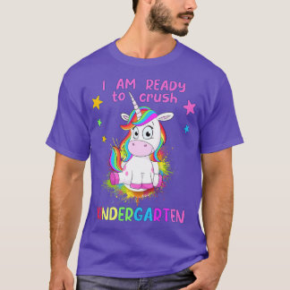 Camiseta Womens unicorn kindergarten school girls Here I co