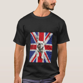 Camiseta Womens Union Jack Bulldog England United Kingdom B
