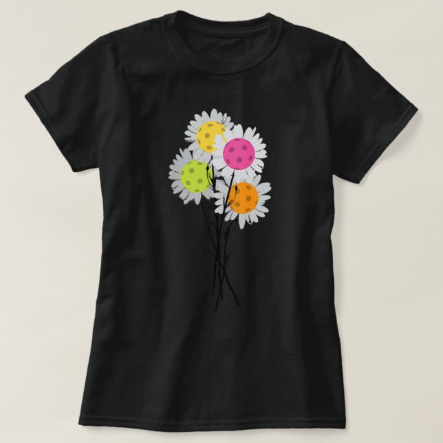 Camiseta Womens Valentine's Mother's Day Pickleball Flower  (Frente do Design)