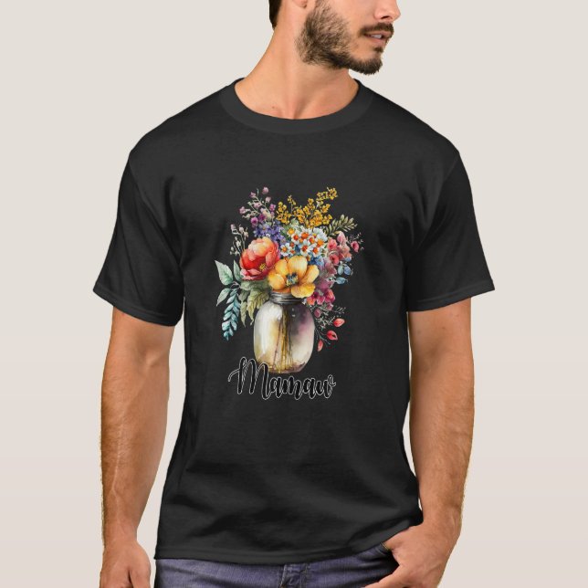 Camiseta Womens Vase of Wildflowers Mamaw (Frente)