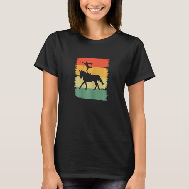 Camiseta Womens Vaulting Horse Riding Equestrian Horseback  (Frente)
