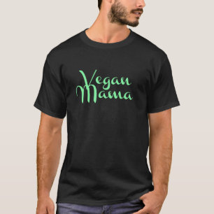 Camiseta Womens Vegan Mama Longsleeve Impressão Verde