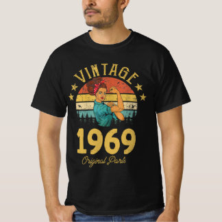 Camiseta Womens Vintage 1969 Make Em 1969 , Feliz Aniversár