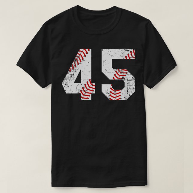 Camiseta Womens Vintage Baseball 45 Jersey Número VNeck (Frente do Design)
