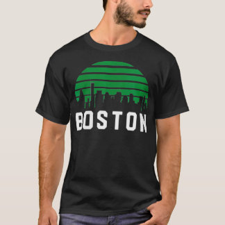 Camiseta Womens Vintage Boston Massachusetts Cityscape Retr